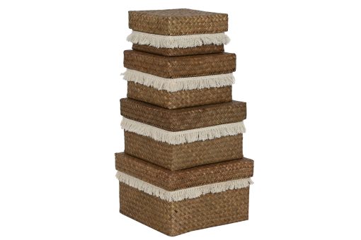 Cesta Set 4 Fibra 30X30X19 Decapé Natural (2 Unidades) - Image 7