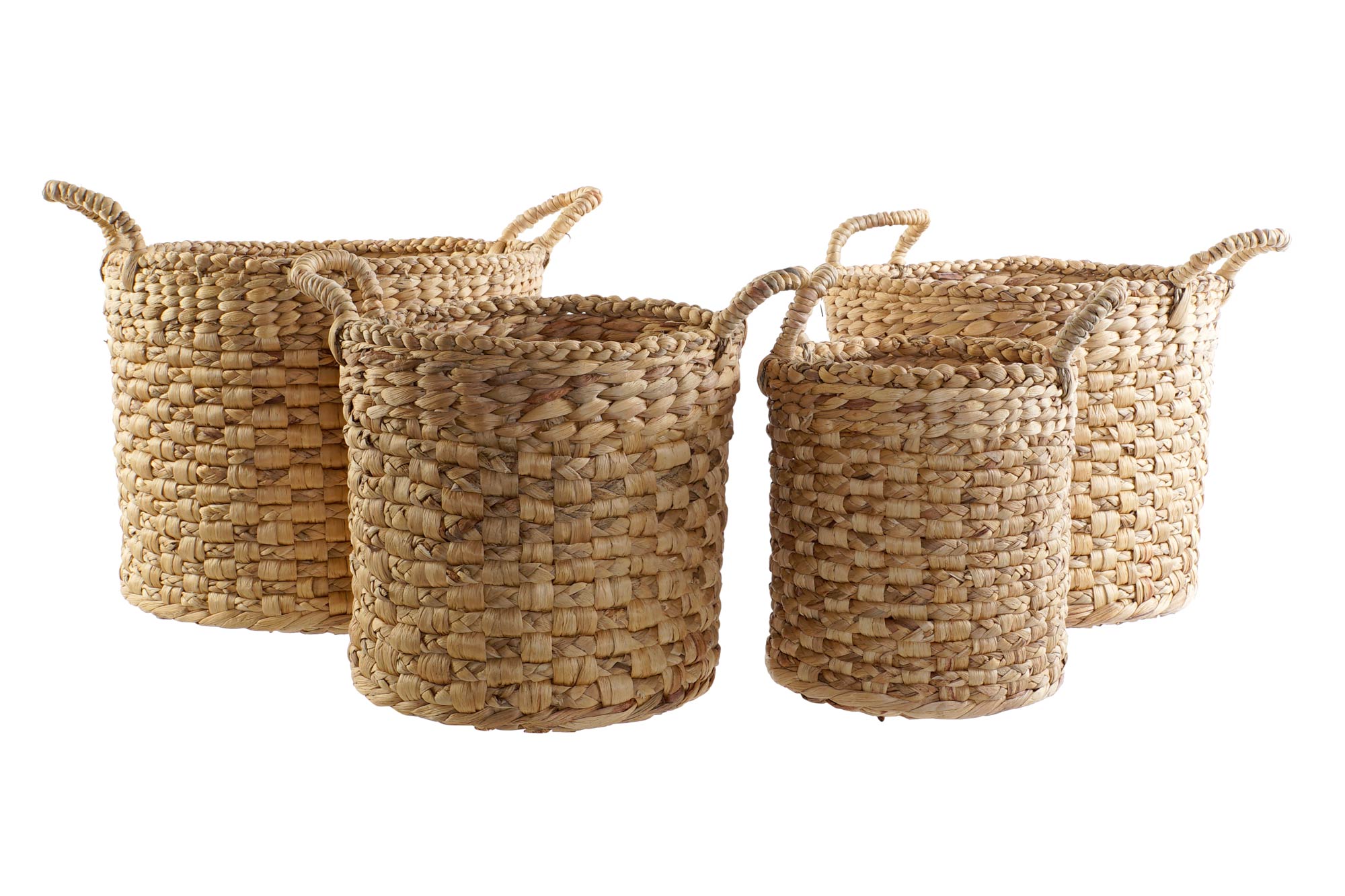Cesta Set 4 Rafia 38X38X41 Natural Castanho - Image 2