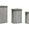 Cesto De Roupa Set 3 Bambu Poliåster 40X30X60 (2 Unidades)