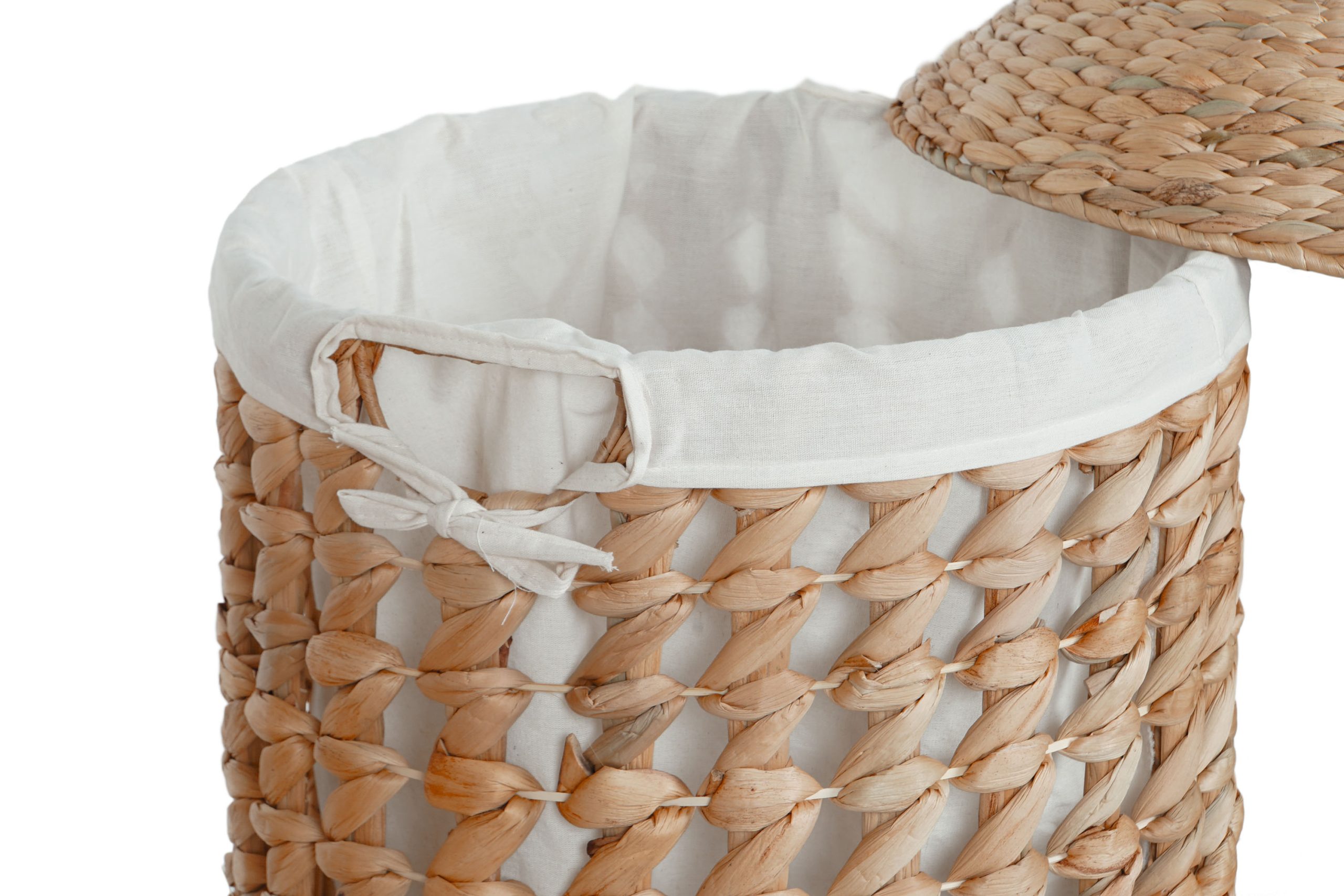 Cesto De Roupa Set 3 Fibra Linho 46X46X69 Natural - Image 6