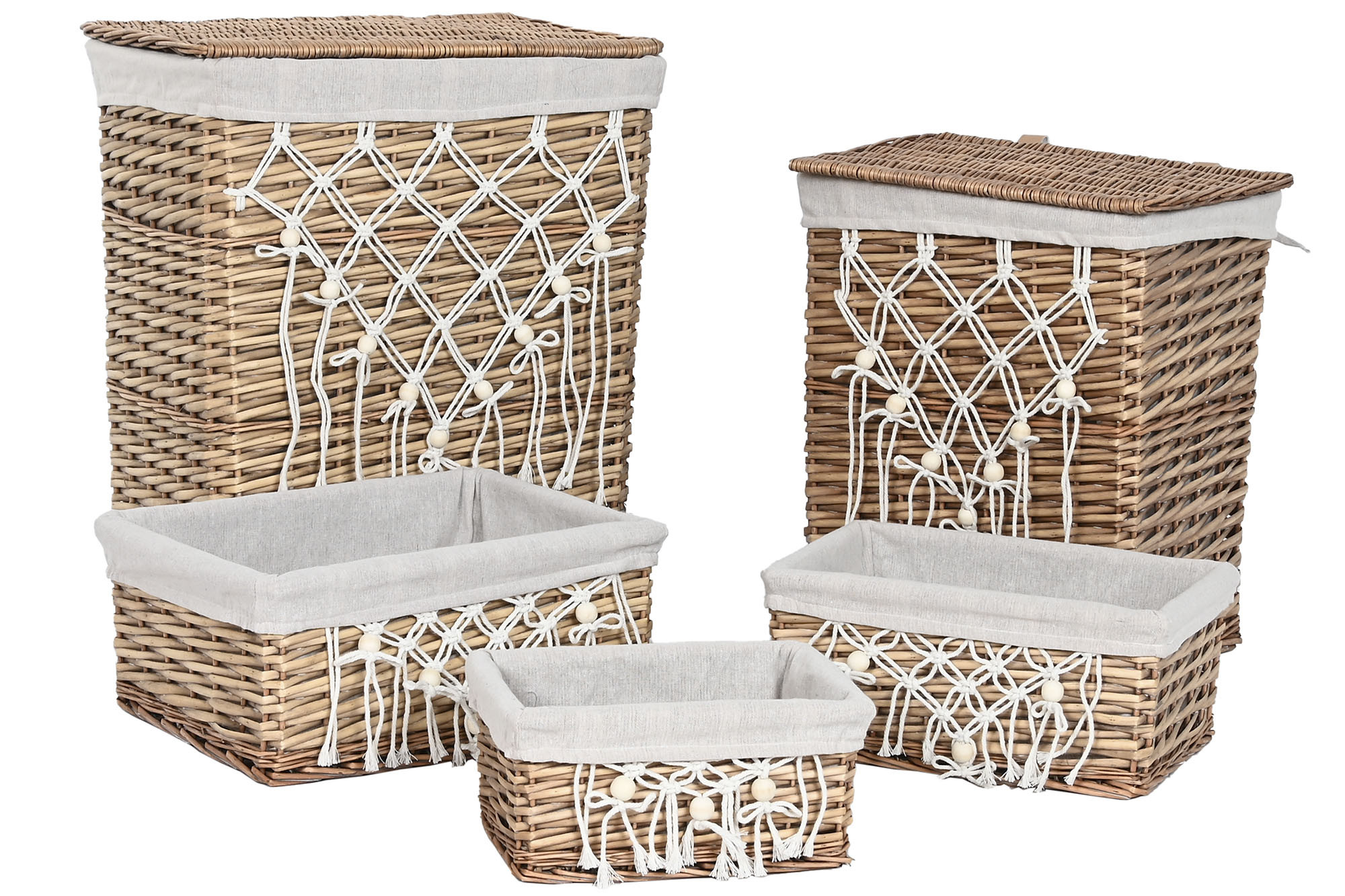 Cesto De Roupa Set 5 Vime Algod O 47X35X55 Natural - Image 7