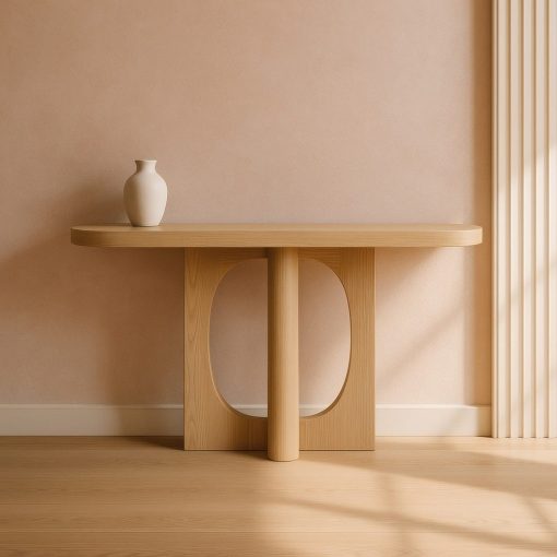 Consola Natural Mdf- Entrada 120 X 35 X 80 Cm
