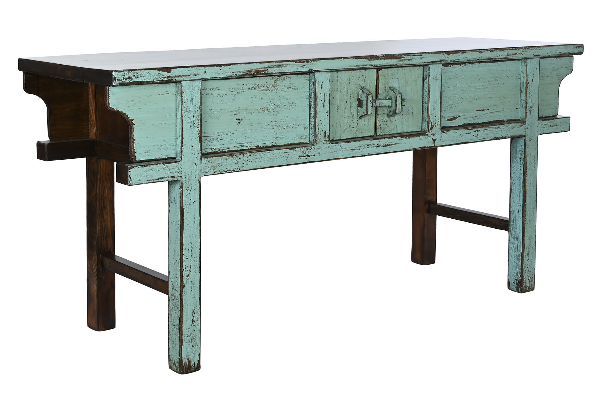 Consola Olmo Macizo 170X49X88 Decapé Turquesa - Image 2