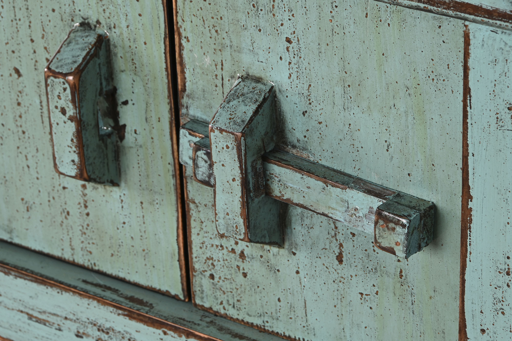 Consola Olmo Macizo 170X49X88 Decapé Turquesa - Image 7