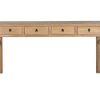 Consola Olmo Macizo 200X42X85 Natural Natural