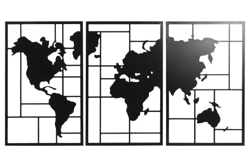 Decoraçao De Parede Set 3 Metal 120X1,9X65 Mapa (2 Unidades) - Image 6