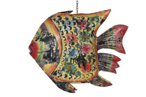 Decoração Metal 80X12X60 Peixe Multicor