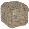 Descansa-Pés Lã Algod O 45X45X45 Castanho