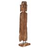 Escultura Teca 28X20X137 Talhado Natural Castanho