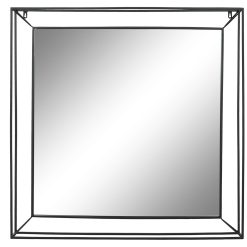 Espelho Ferro Vidro 90X10X90 Preto