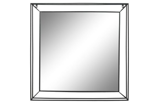 Espelho Ferro Vidro 90X10X90 Preto