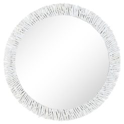 Espelho Madeira 100X100 Branco (2 Unidades)