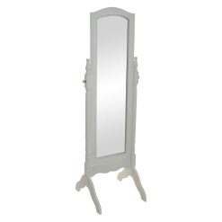 Espelho Madeira 54X50X170 Closet Natural Branco