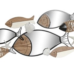 Alternative view of Espelho Metal Madeira 86X6X40 Natural (2 Unidades)