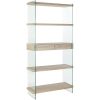 Estante Vidro Mdf 90X35X180 Temperado Natural