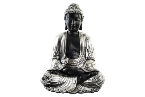 Figura Resina 43X37X57 Buda Prateado - Image 2