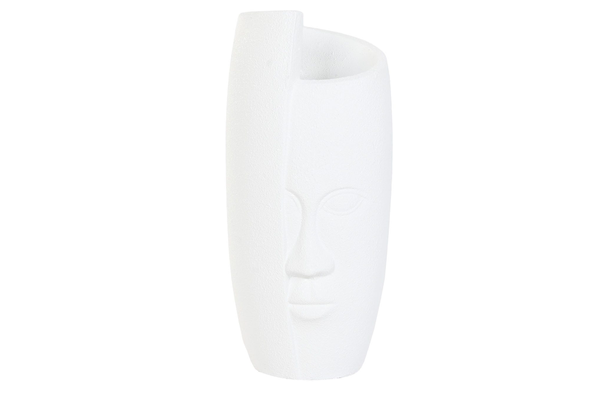 Floreiro Magnésia 42X42X110 Cara Rugoso Branco