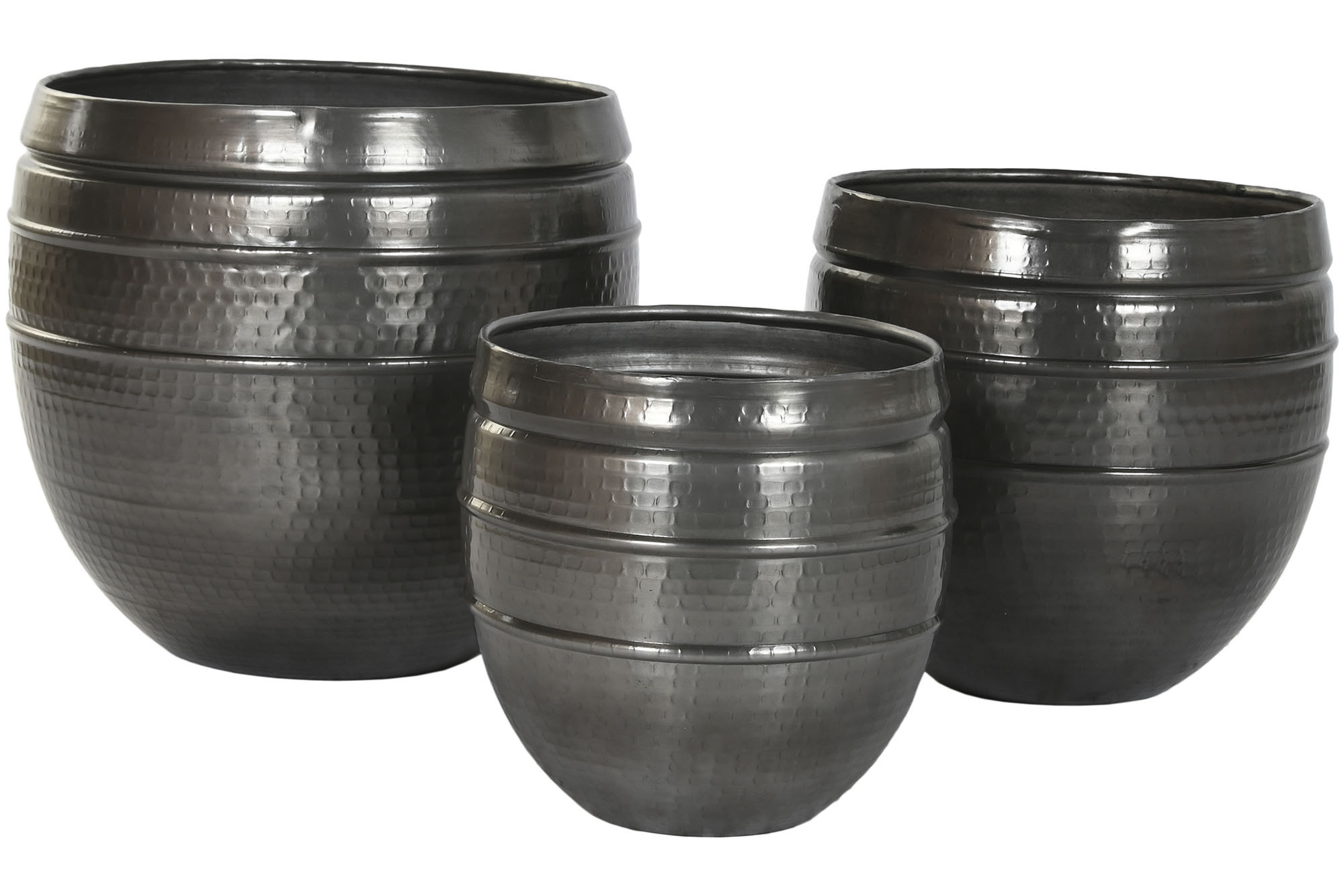 Floreiro Set 3 Alumínio 44,5X44,5X40 Cinzento - Image 5