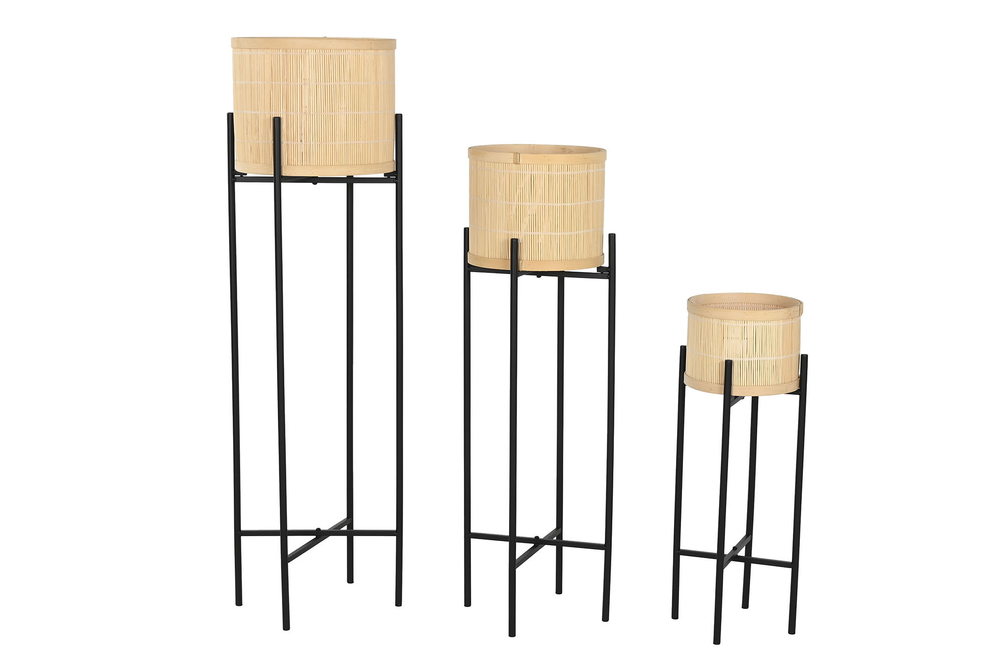 Floreiro Set 3 Bambu Metal 31X28X103 (2 Unidades) - Image 3