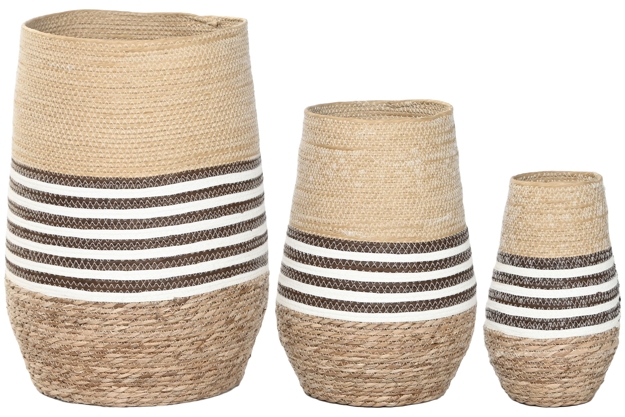 Floreiro Set 3 Fibra Trenzada 31X31X49 Natural - Image 3