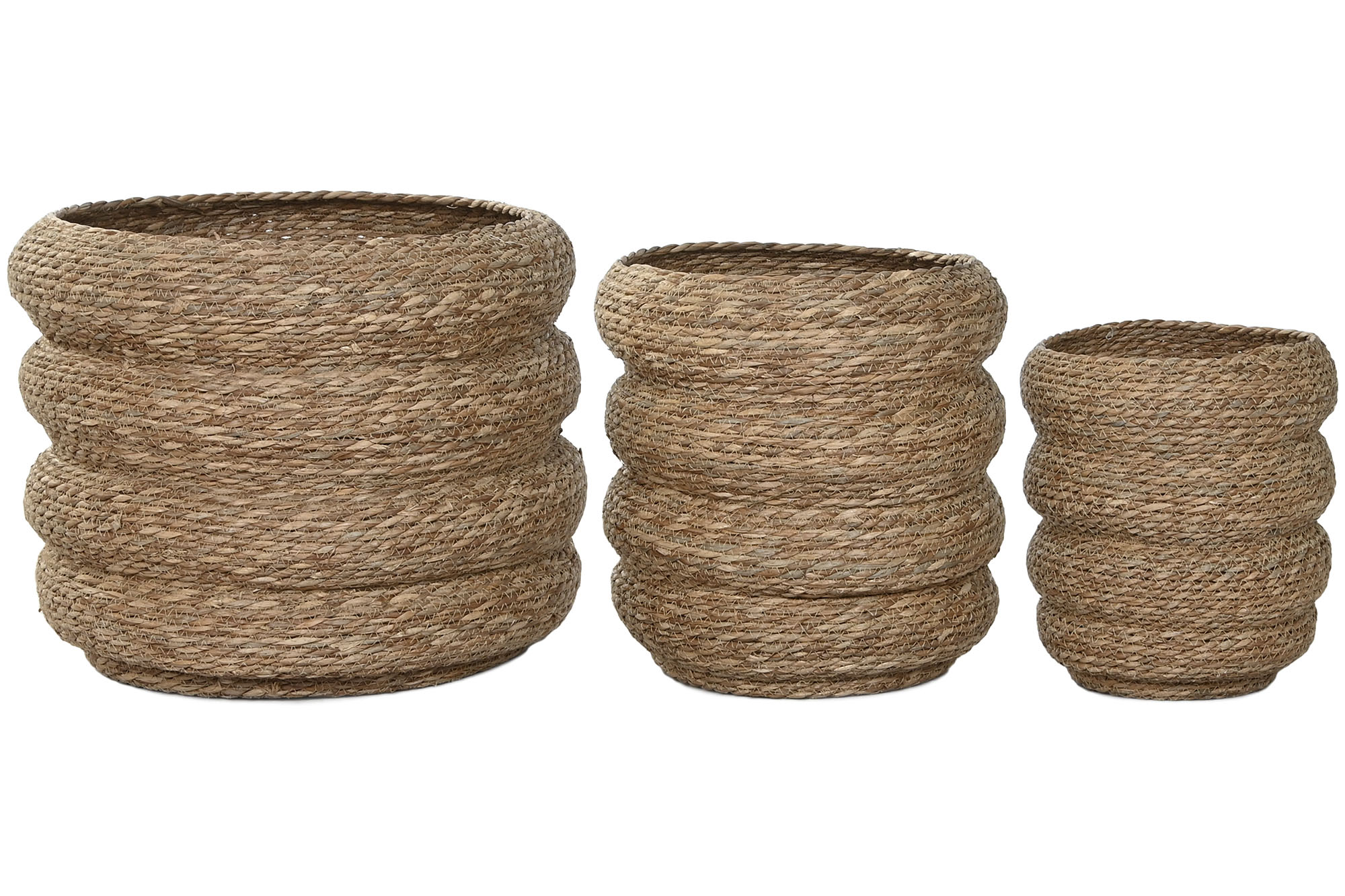 Floreiro Set 3 Fibra Trenzada 42X42X39 Natural