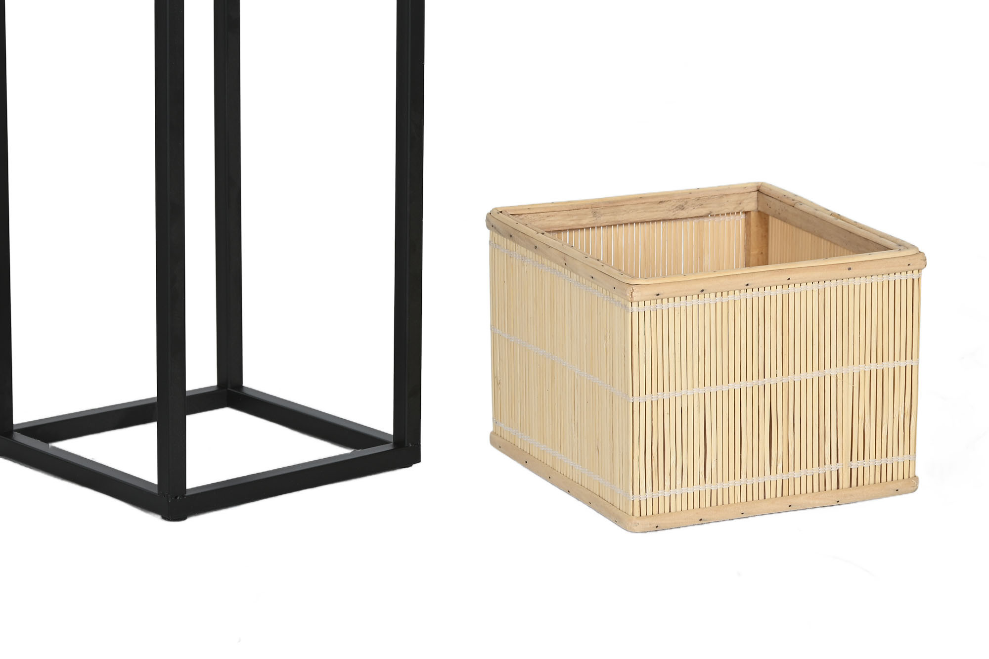 Floreiro Set 3 Metal Bambu 28X28X80 (2 Unidades) - Image 4