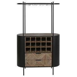 Garrafeira Abeto Metal 90X36X150 Preto