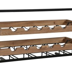 Garrafeira Acácia Metal 65X25X35 8 Garrafas