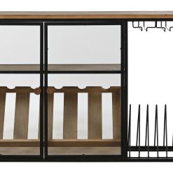 Garrafeira Metal Vidro 107X36X70 Parede Natural