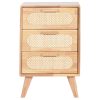 Gaveteiro Rubberwood Rattan 40X30X63 Natural