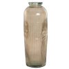 Jarro Cristal Reciclado 30X30X72 Listrado Taupe
