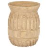 Jarro Madeira Paulownia 28X28X36 Entalhado Natural