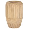 Jarro Madeira Paulownia 29X29X42 Entalhado Natural