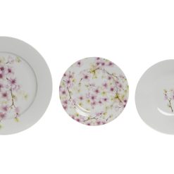 Loiça Set 18 Porcelana 27X27X2 Amendoeiro Rosa (2 Unidades)