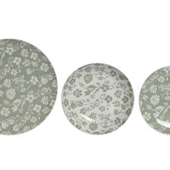 Loiça Set 18 Porcelana 27X27X2 Floral Verde (2 Unidades)