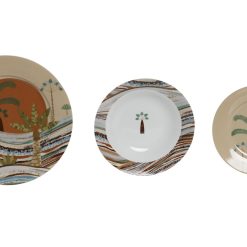 Loiça Set 18 Porcelana 27X27X2 Terracota (2 Unidades)