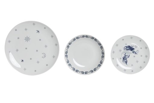 Loiça Set 18 Porcelana 27X27X3 Azul (2 Unidades) - Image 2