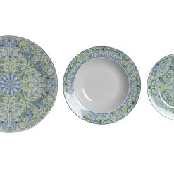 Loiça Set 18 Porcelana 27X27X3 Azulejos Verde (2 Unidades)