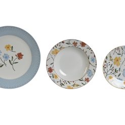 Loiça Set 18 Porcelana 27X27X3 Floral Azul (2 Unidades)