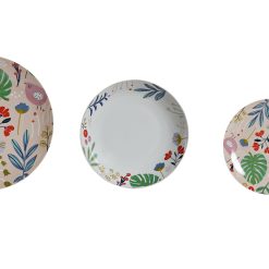 Loiça Set 18 Porcelana 27X27X3 Flores Multicor (2 Unidades)