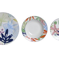 Loiça Set 18 Porcelana 27X27X3 Folhas Azul (2 Unidades)