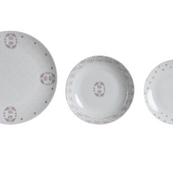 Loiça Set 18 Porcelana 27X27X3 Rosa (2 Unidades)