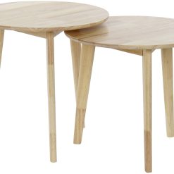 Mesa Auxiliar Set 2 Rubberwood 50X50X49