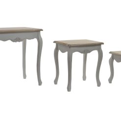 Mesa Auxiliar Set 3 Abeto 60X40X61 Natural Branco