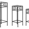 Mesa Auxiliar Set 3 Metal 28X28X70 Preto (2 Unidades)