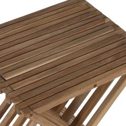 Mesa Auxiliar Teca 40X35X45 Dobr Vel Natural