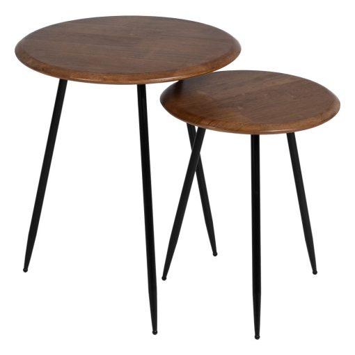 Mesa De Apoio Castanho-Negro Madeira-Metal 50 X 50 X 60 Cm - Image 3