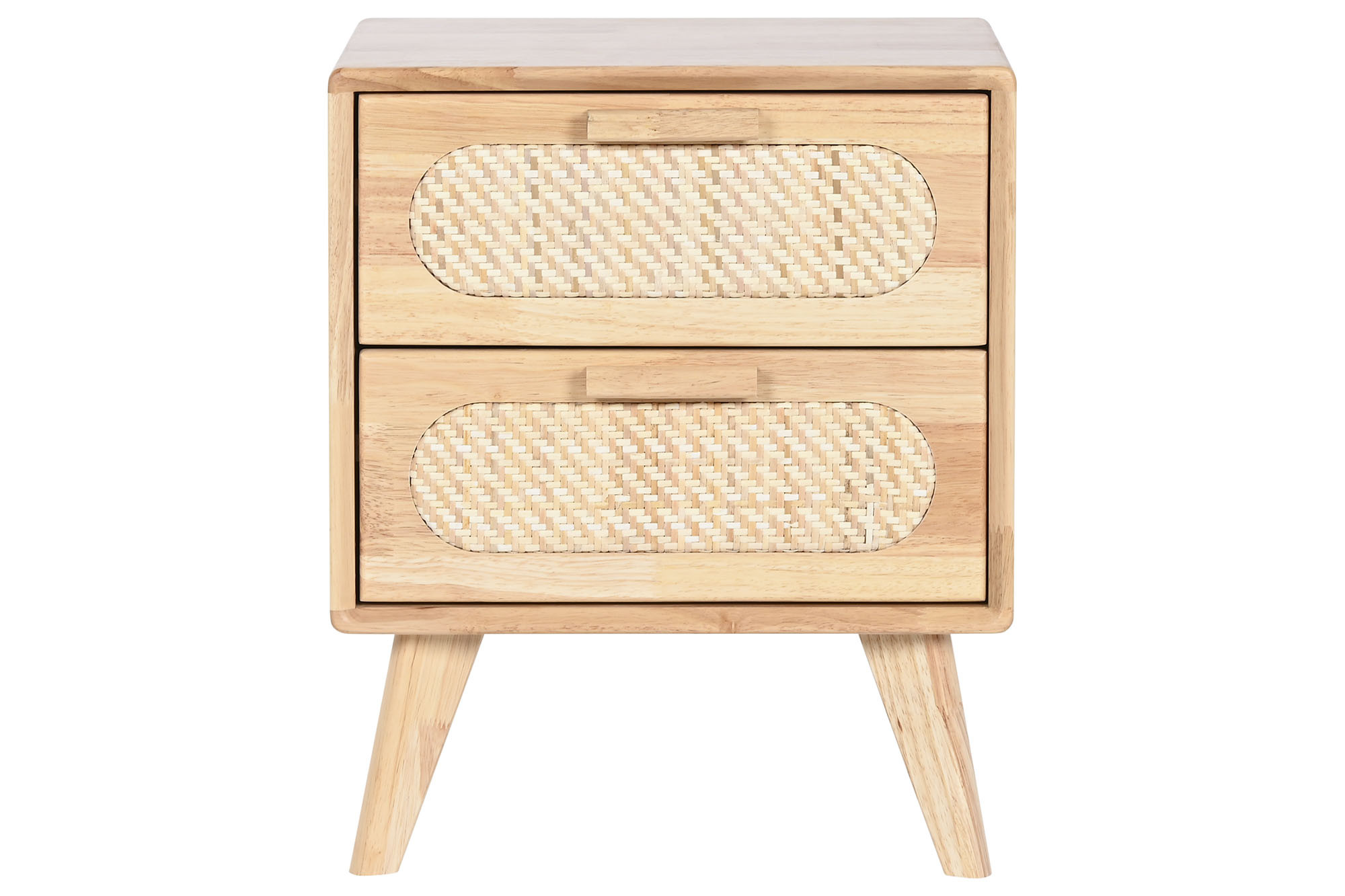Mesa De Cabeceira Rubberwood Rattan 40X30X48 8