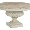 Mesa De Centro Abeto Mdf 80X80X50 Envelhecido Branco