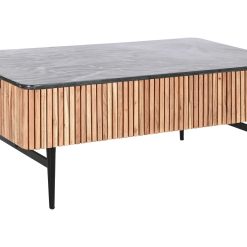 Mesa De Centro Acácia M Rmore 115X65X45 Preto